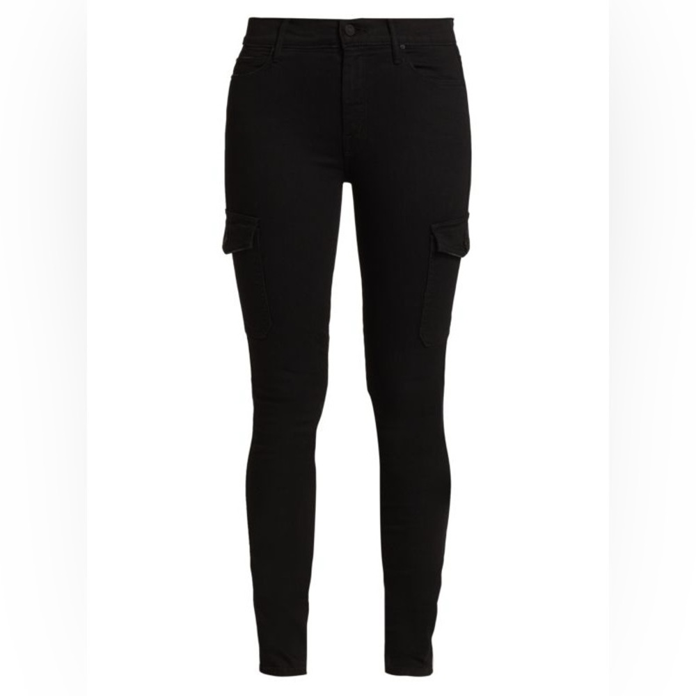 Mother jeans charmer cargo skinny jeans black/grey cargo size 29 women’s